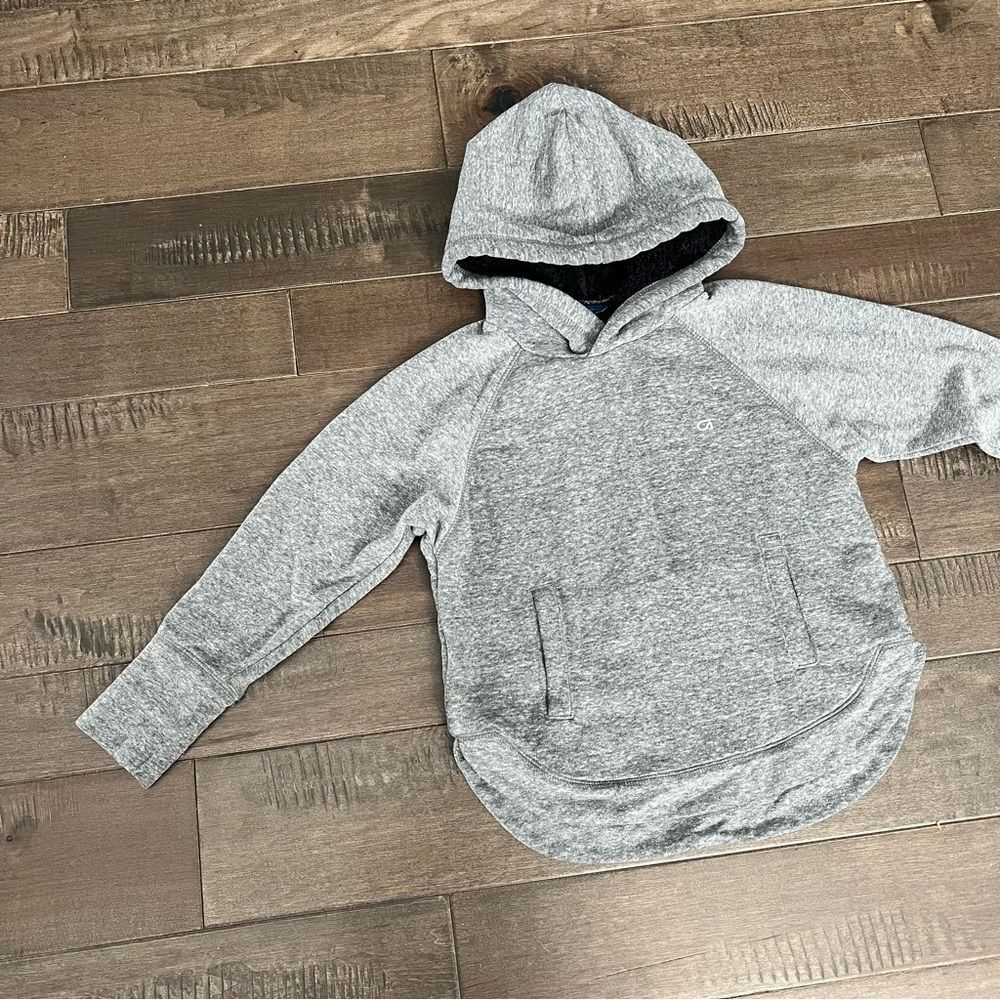 Gap Kids Sherpa Hoodie Pullover Grey Gray Sweatshirt S Unisex Boys Girls